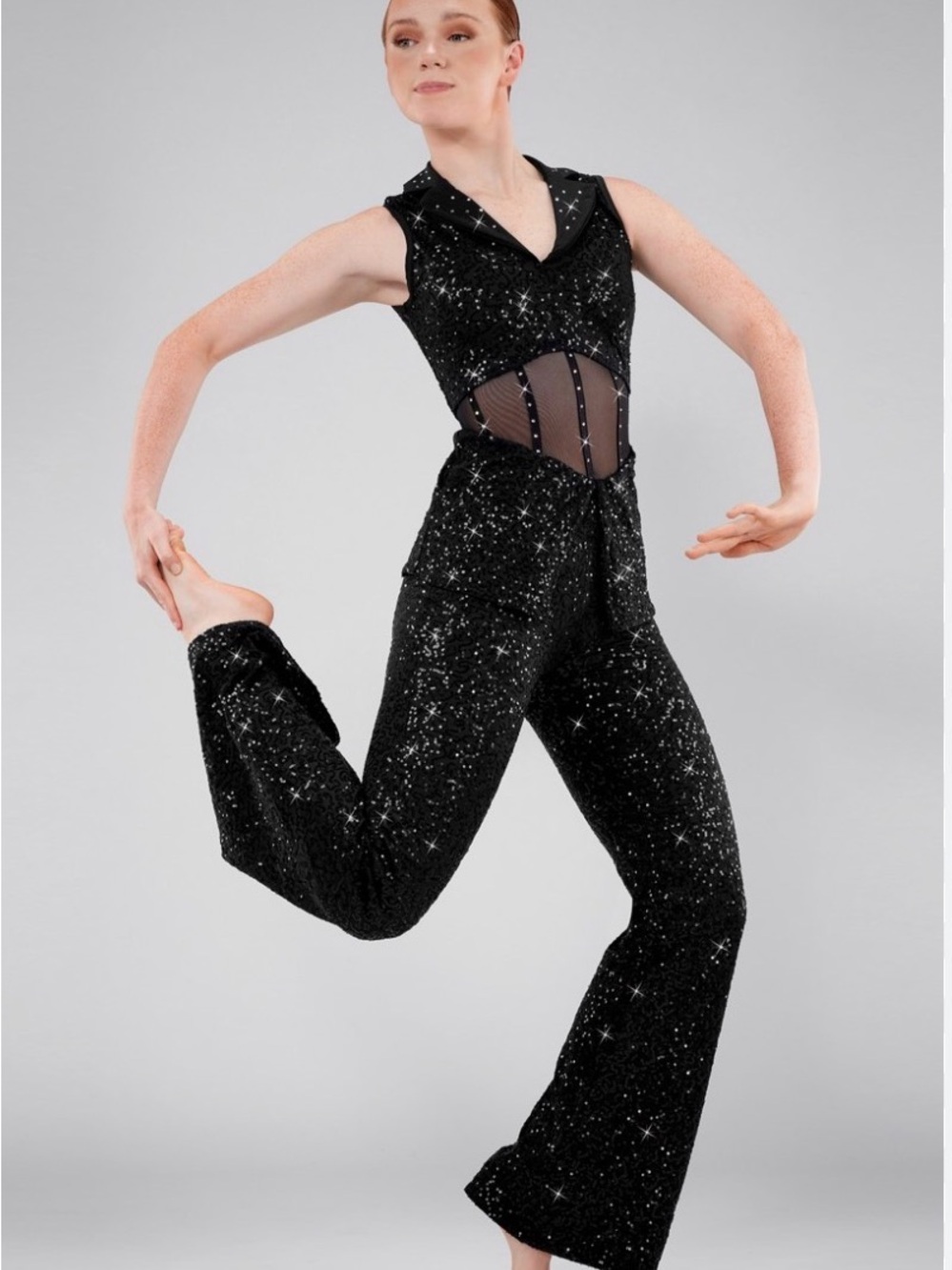 Brand New Weissman Adult Small “That Man” black sequin dance costume